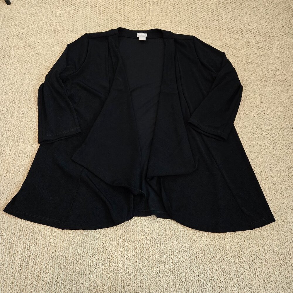 Chicos Travelers Cardigan Size 1 Black